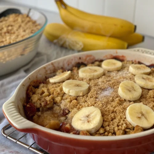 Banana Streusel Cobbler with Cinnamon