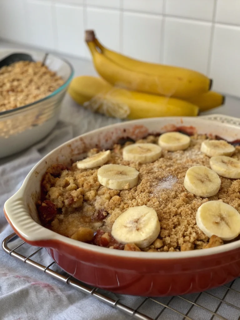 Banana Streusel Cobbler with Cinnamon