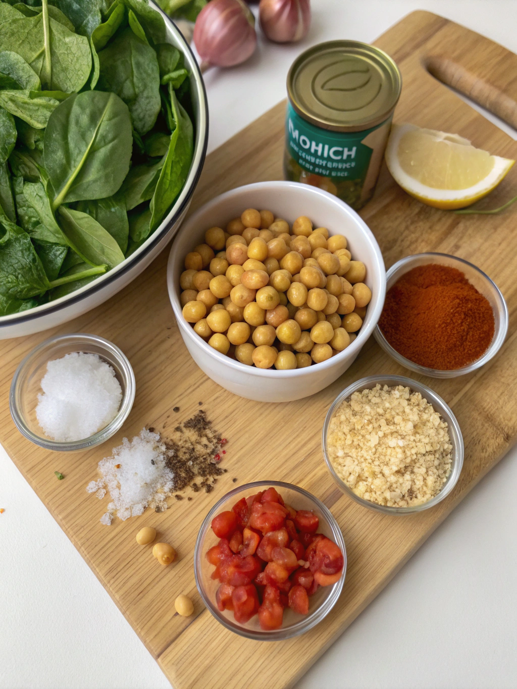 Chickpea Spinach Curry Ingredients