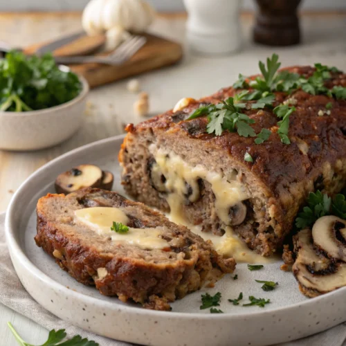 Mushroom Swiss Cheese Meatloaf