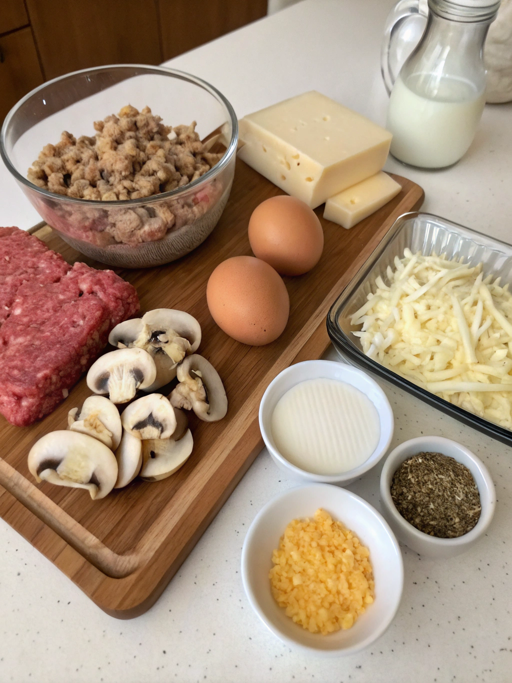 Mushroom Swiss Cheese stuffed Meatloaf