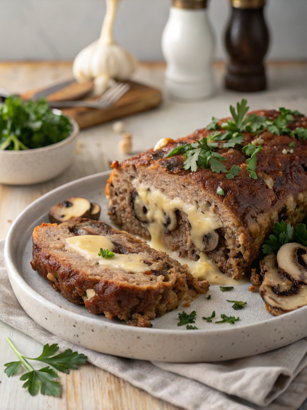 Mushroom Swiss Cheese Meatloaf