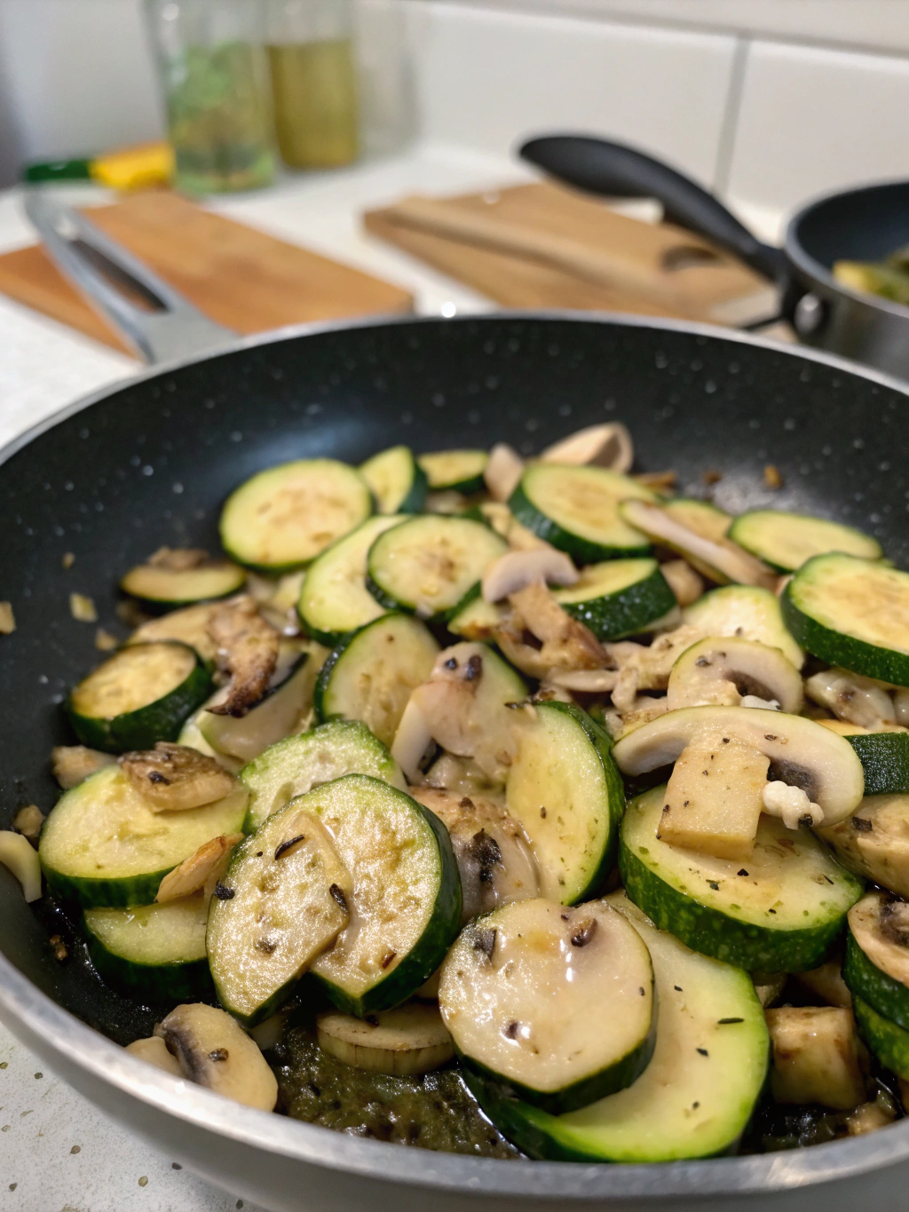 Garlic Sauteed Zucchini and Mushrooms