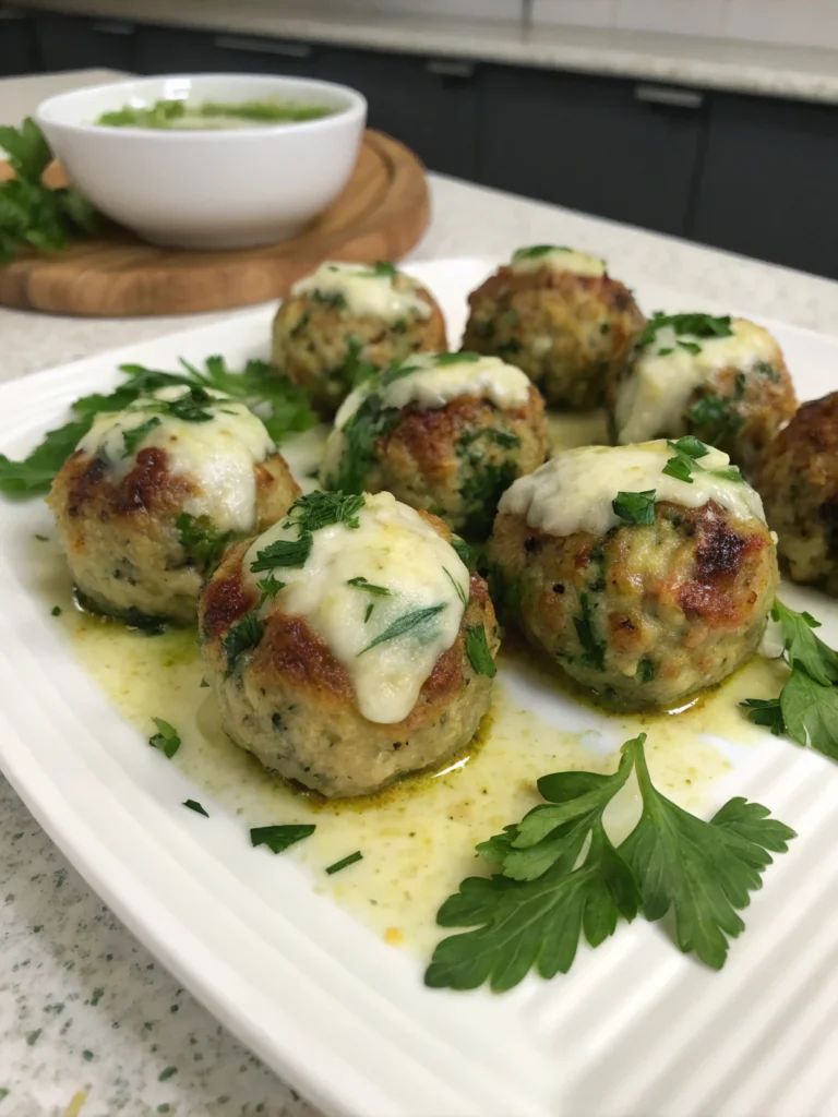 Garlic Meatballs Stuffed