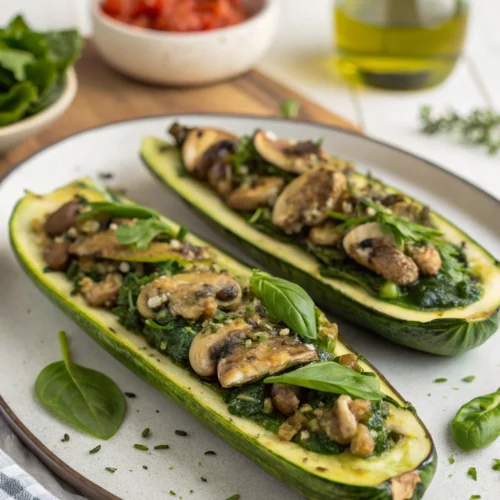 Vegan Stuffed Zucchini