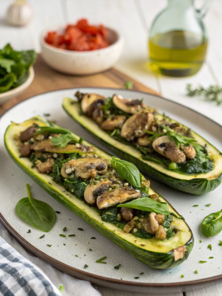 Vegan Stuffed Zucchini